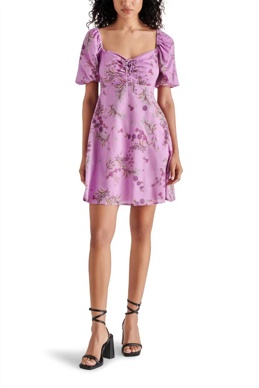 NEW STEVE MADDEN violeta sweetheart neck dress in purple